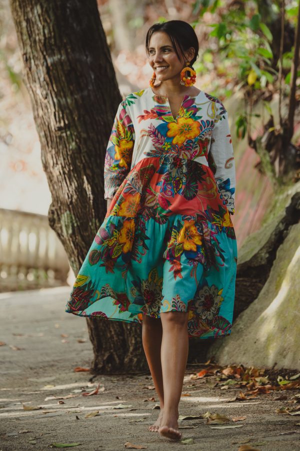 Multi-Colored Fiji 3 Ruffle KikiSol Dress Supply - Image 2