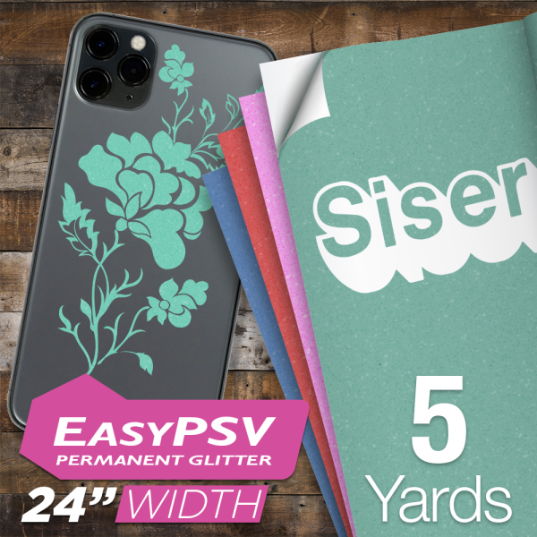 Siser EasyPSV Glitter Permanent Adhesive Sticker Vinyl - 24  x 5 Yards on Sale