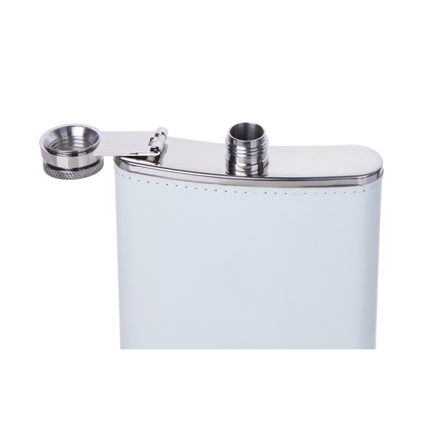 HPN SubliCraft 8 oz. Stainless Steel Flask with Sublimation PU Cover For Discount - Image 3