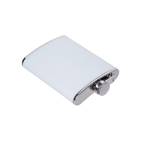 HPN SubliCraft 8 oz. Stainless Steel Flask with Sublimation PU Cover For Discount - Image 4