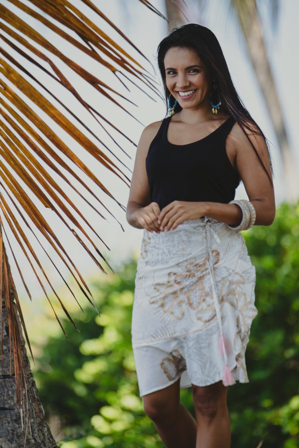 Artisan White Embroidered KikiSol Sarong Sale