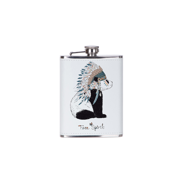 HPN SubliCraft 8 oz. Stainless Steel Flask with Sublimation PU Cover For Discount - Image 2