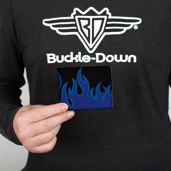 Bi-Fold Wallet - Flames Black Blues Online - Image 3